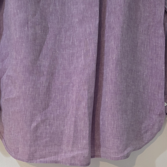 Women's J. McLaughlin Purple Britt Linen Blouse, Size L - Picture 10 of 12